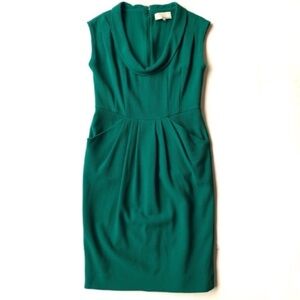 Philip Lim Emerald Green Vintage Wool and Silk Sheath Dress